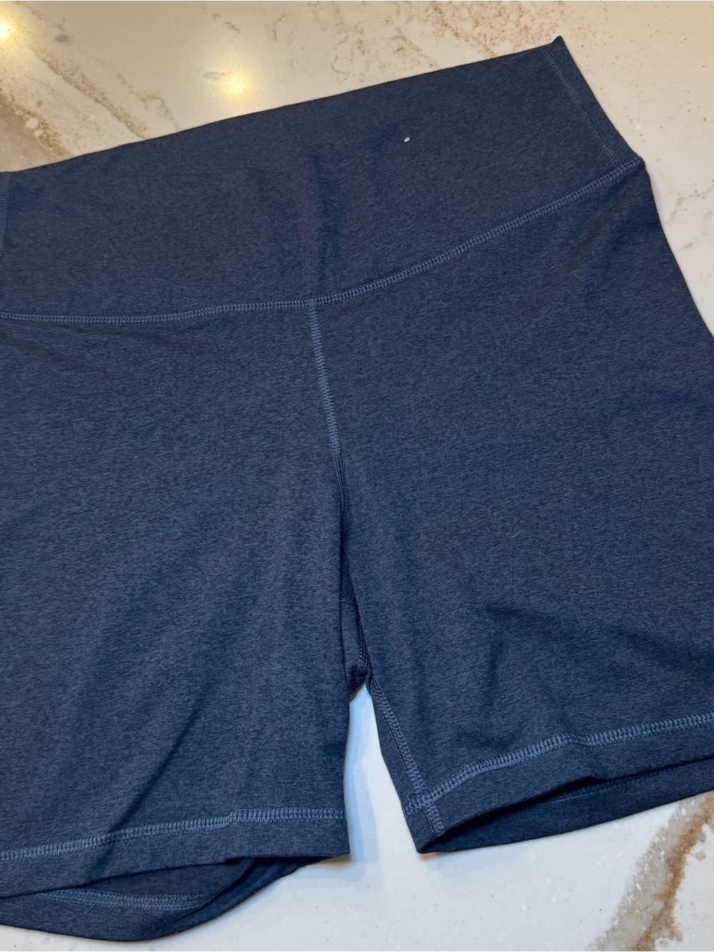 Old Navy CloudComfy Women's Extra High-Waisted Bike Shorts Heather Navy size: L
